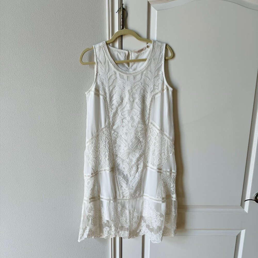 Soft Surroundings Cream Lace Midi Dress